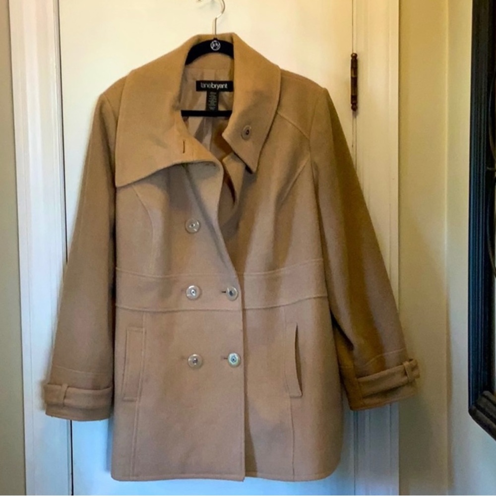 Lane Bryant wool double breasted pea coat